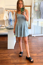 Skye Sleeveless Fitted Bodice Short Dress in Blue Wash