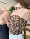 Vale Leopard Boob Tube with Neck Tie