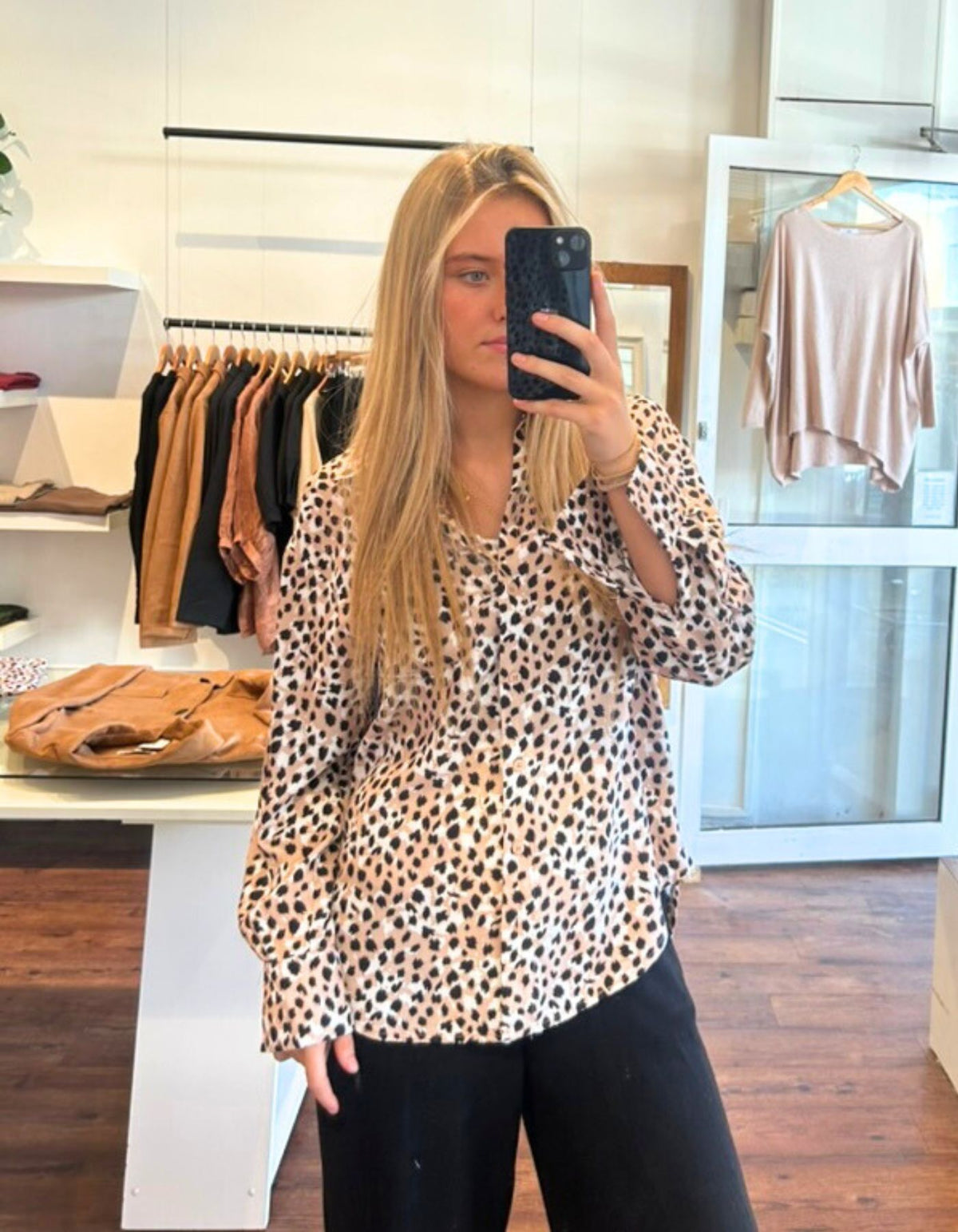 Indie Relaxed Button Up Shirt in Leopard Print