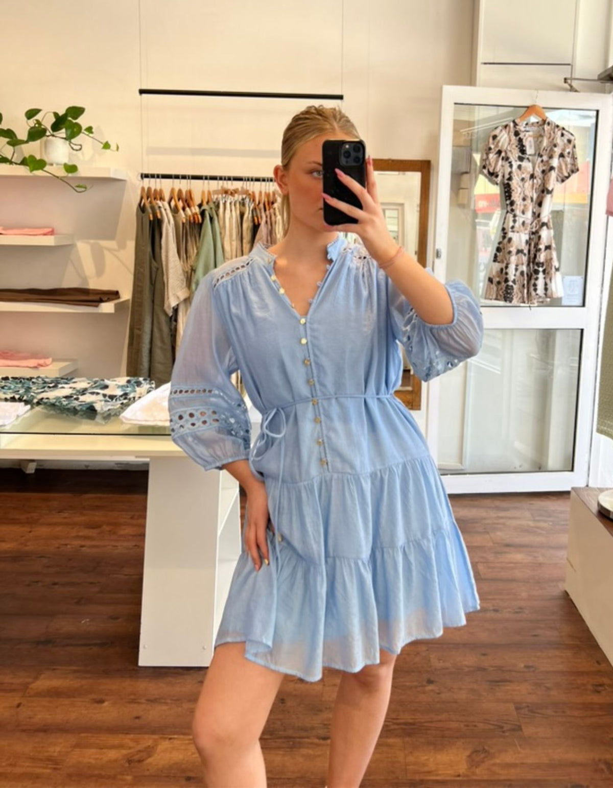 Ria Relaxed Fit Dress in Light Blue