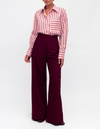 Maggie Button-Up Stripe Shirt in Pink/Red