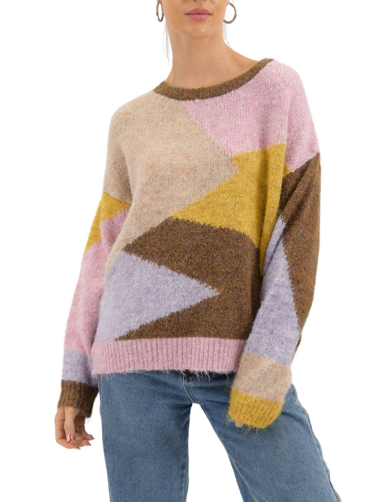 Splice Colour Block Jumper in Multi