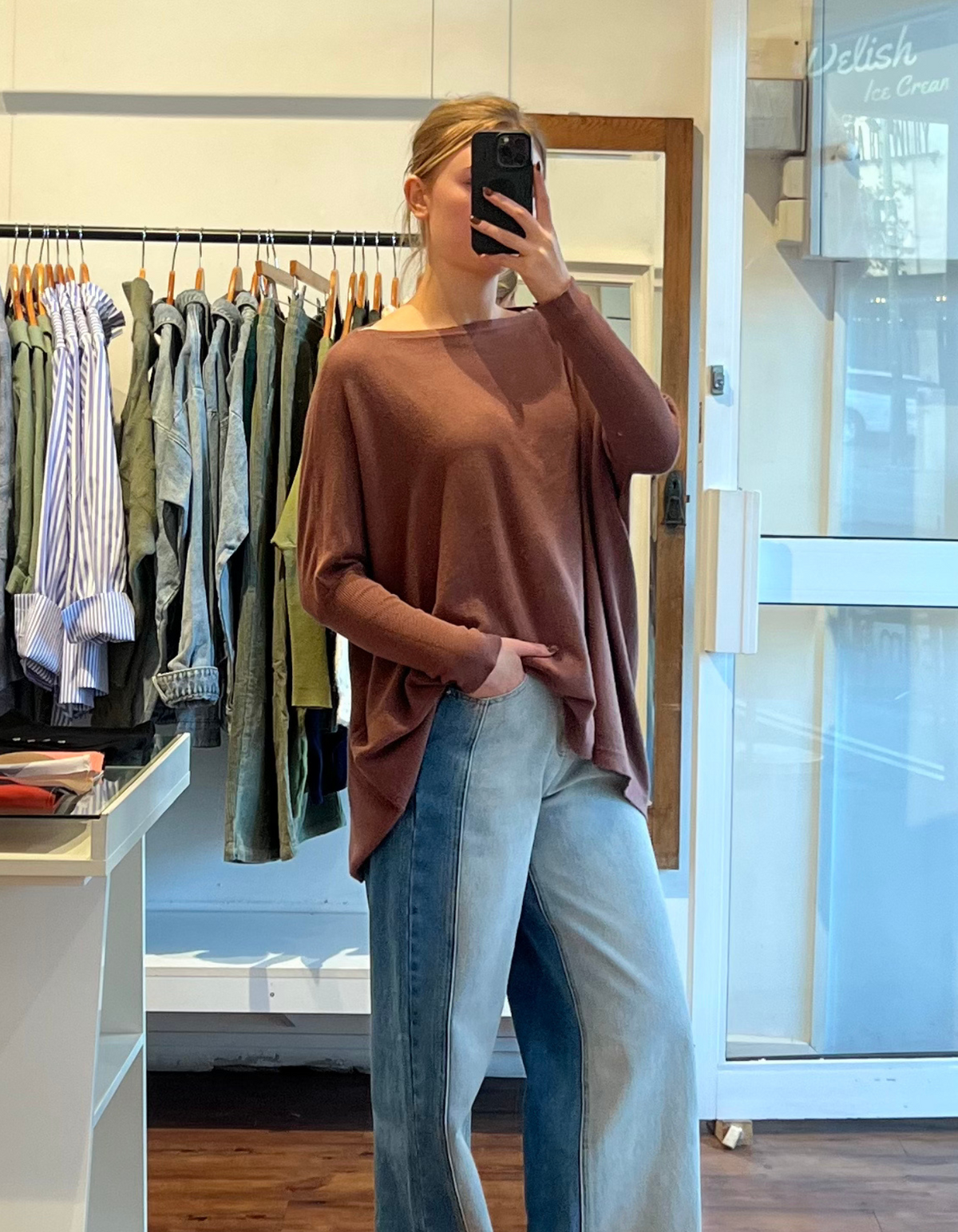 Willow Cotton Knit Jumper in Brown