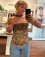 Vale Leopard Boob Tube with Neck Tie