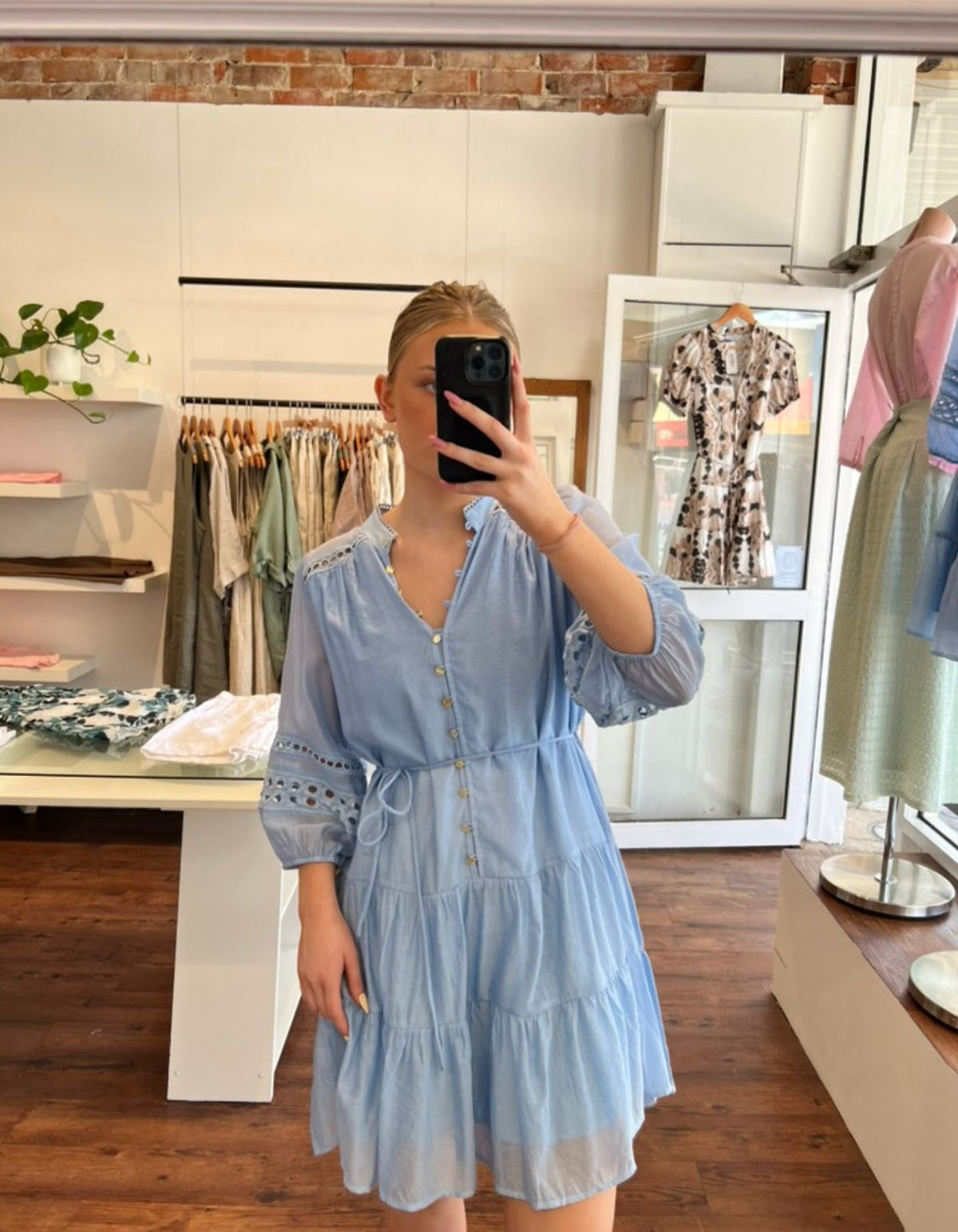 Ria Relaxed Fit Dress in Light Blue