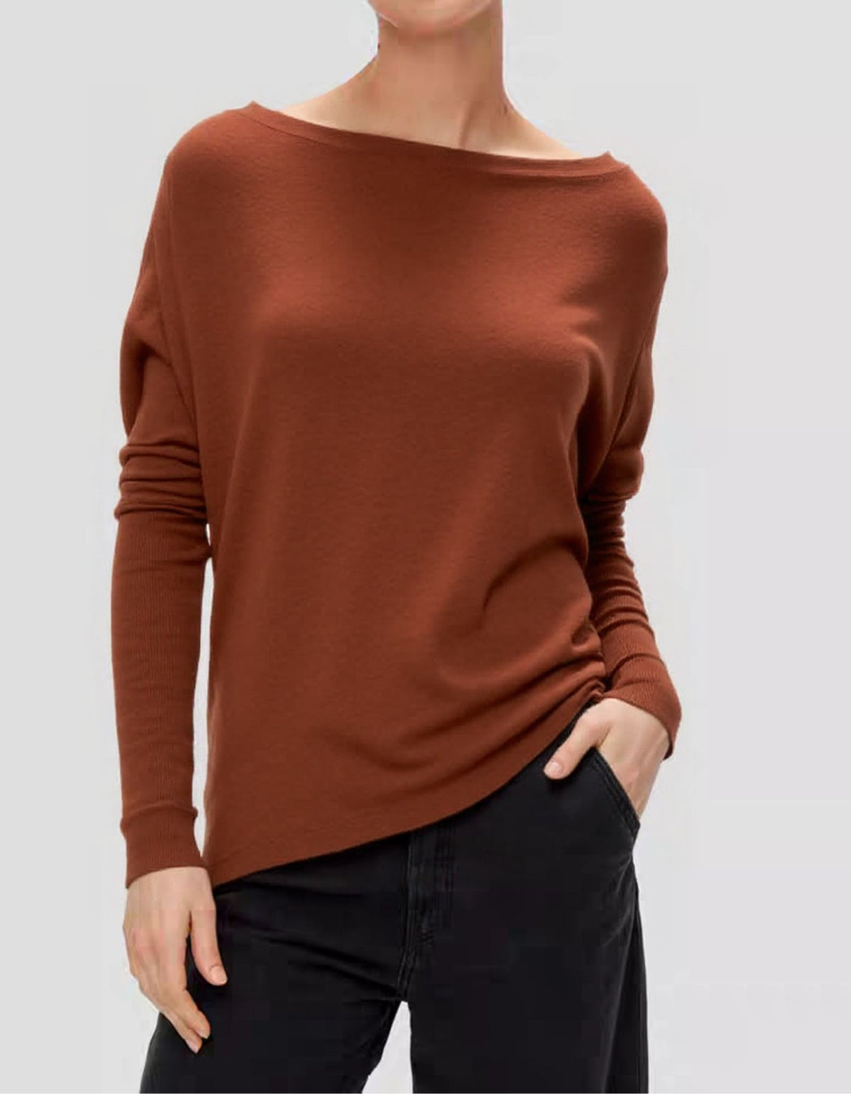 Willow Cotton Knit Jumper in Burnt Orange