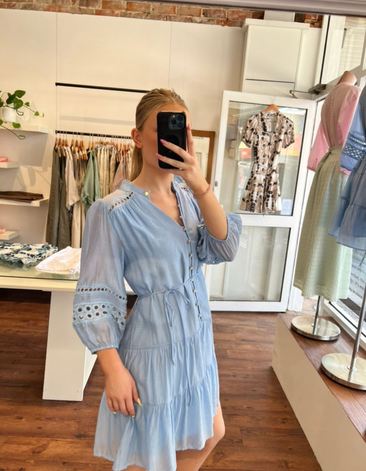 Ria Relaxed Fit Dress in Light Blue