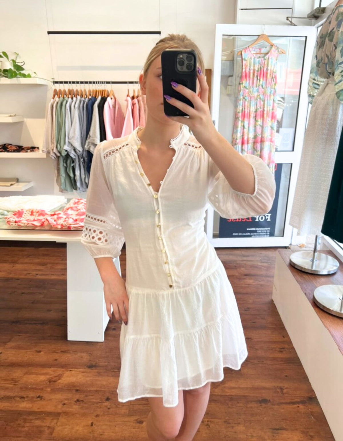 Ria Relaxed Fit Dress in White