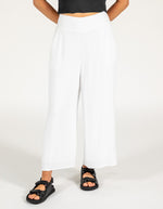 Alexa Elastic Waist Ankle Pants in White