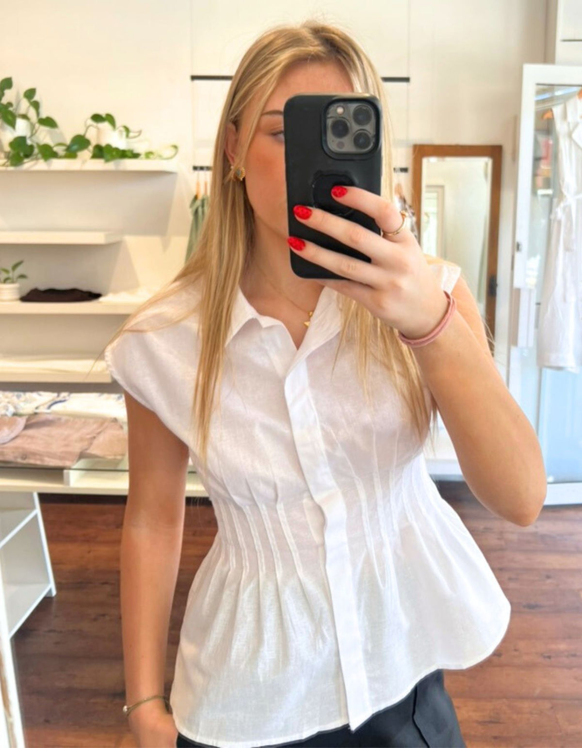 Elsie Sleeveless Top in White