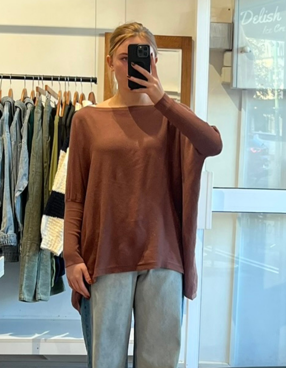 Willow Cotton Knit Jumper in Brown