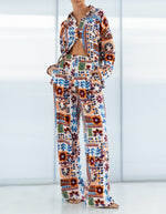 Elora Wide Leg Pants in Multi Print