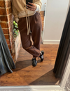 Bern Elastic Waist Relaxed Cord Pants in Brown