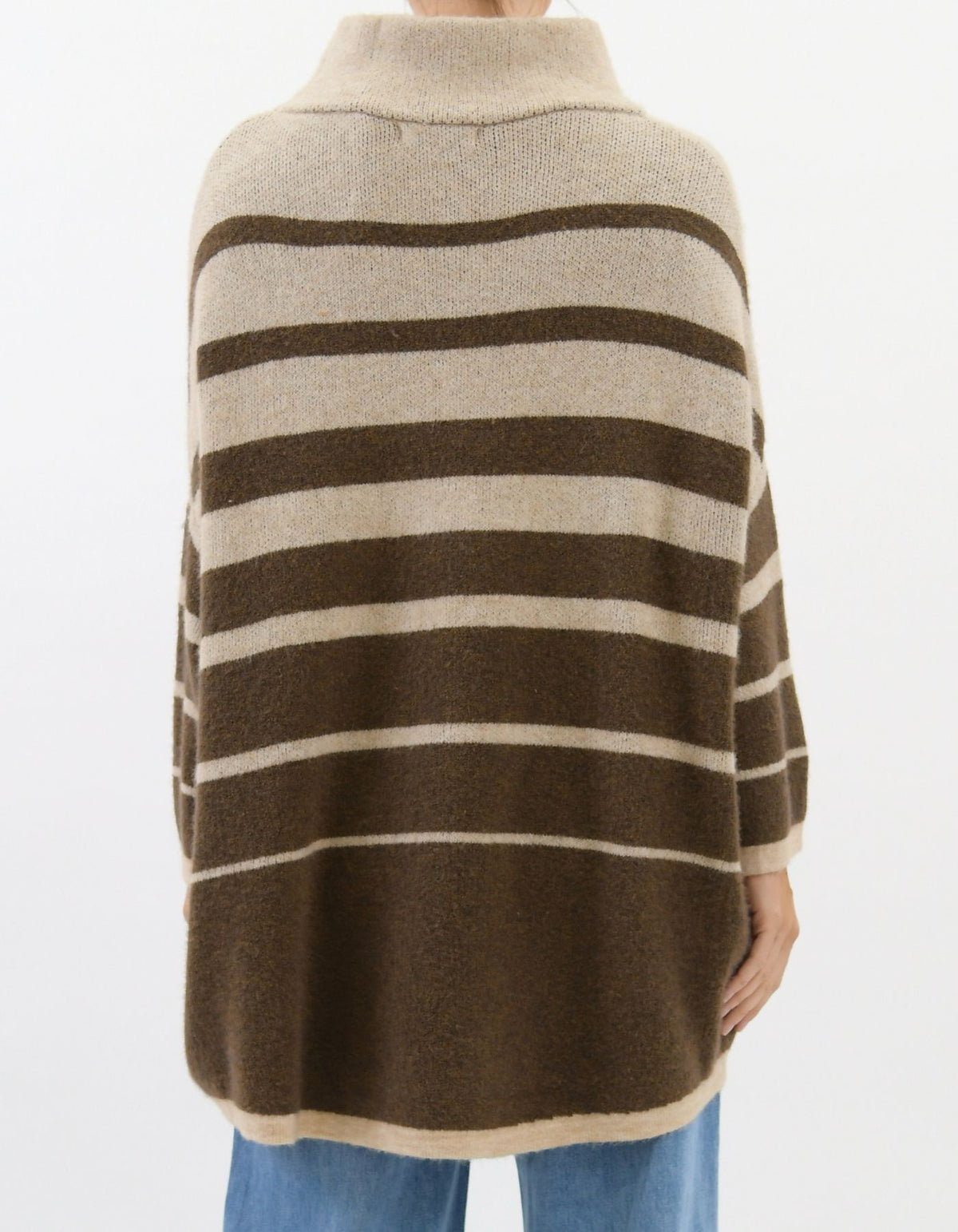 Marlow Oversize Knit Jumper in Brown Stripe