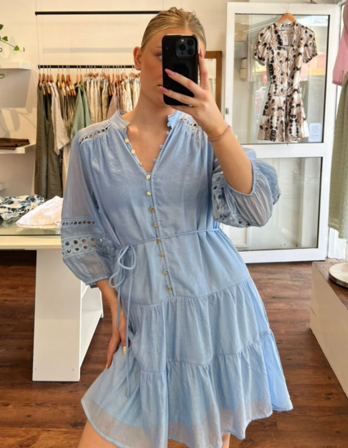 Ria Relaxed Fit Dress in Light Blue