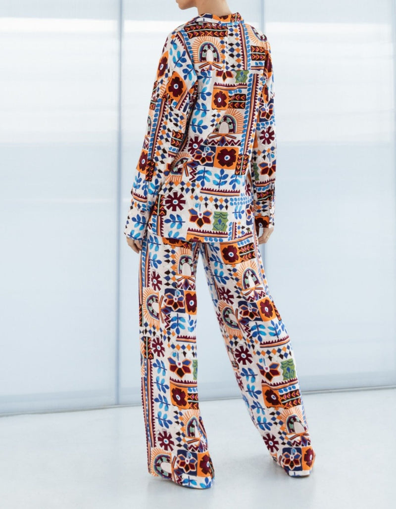 Elora Wide Leg Pants in Multi Print