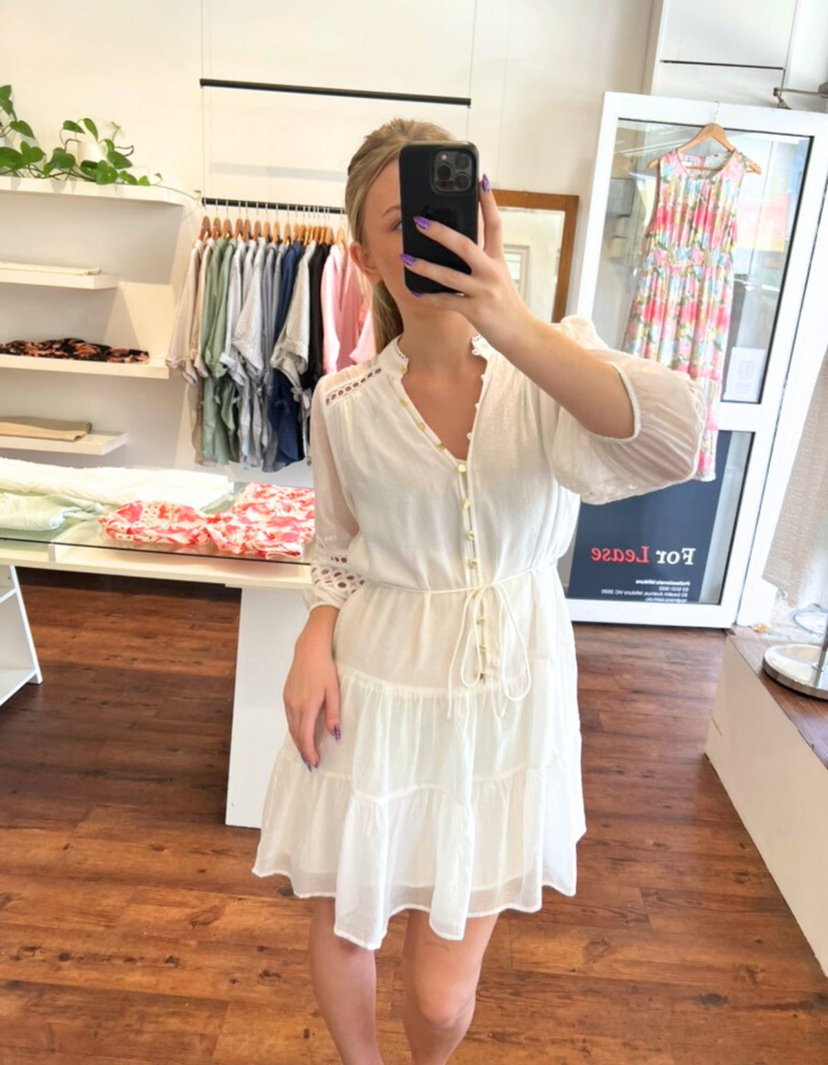 Ria Relaxed Fit Dress in White