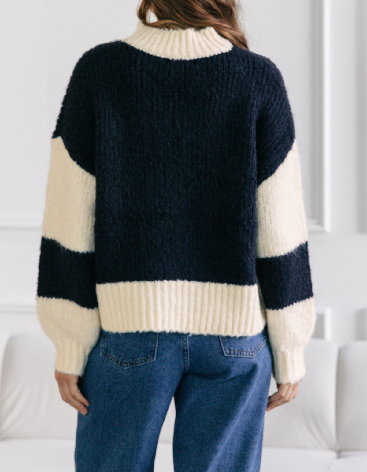 Scout Crew Neck Oversized Knit Jumper in Navy