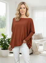 Willow Cotton Knit Jumper in Burnt Orange