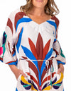 Carey Midaxi Dress in Fabulous Blue/Red Print