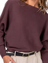 Addy Relaxed Fit Ribbed Knit Jumper in Chocolate