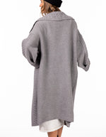 Oak Oversize Edge to Edge Maxi Cardigan in Grey