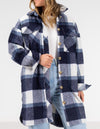 Jagger Oversized Shacket in Navy Check