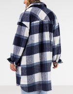 Jagger Oversized Shacket in Navy Check