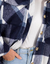 Jagger Oversized Shacket in Navy Check