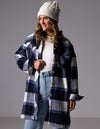 Jagger Oversized Shacket in Navy Check