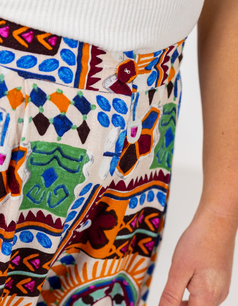 Elora Wide Leg Pants in Multi Print