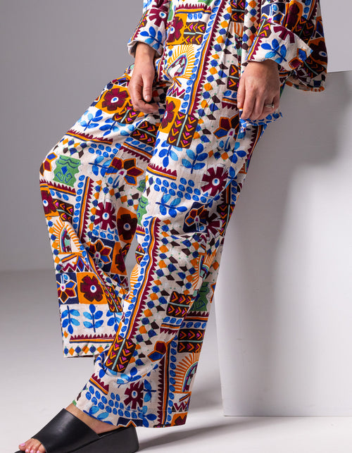 Elora Wide Leg Pants in Multi Print