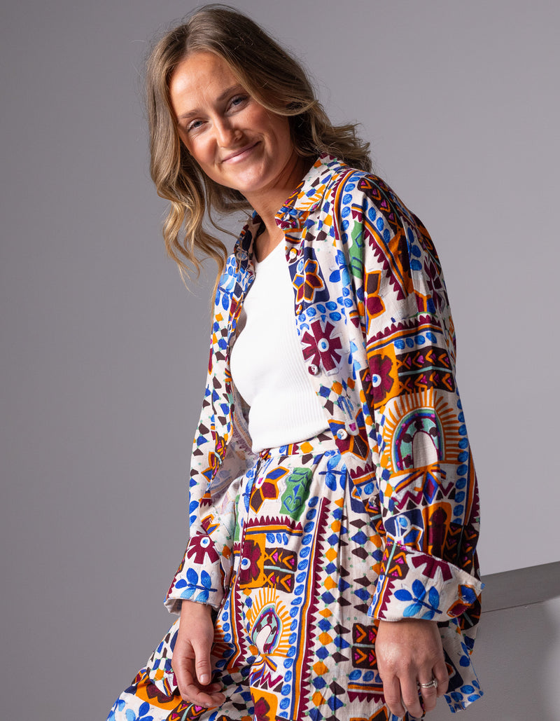 Elora Relaxed Shirt in Multi Print