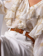 Avalon Denim Maxi Skirt with Split Hem in White