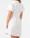 Brighton Short Sleeve Button Down Dress in White