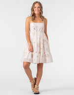 Zenith Short Sun Dress in Shell Pink Print