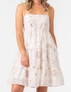 Zenith Short Sun Dress in Shell Pink Print