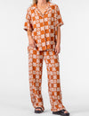 Sol Elastic Waist Pants in Paprika Print