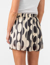 Apollo Elastic Waist Shorts in Black/Cream Print