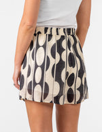 Apollo Elastic Waist Shorts in Black/Cream Print