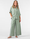 Corbin Button Down Short Sleeve Shirt in Sage