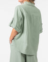 Corbin Button Down Short Sleeve Shirt in Sage