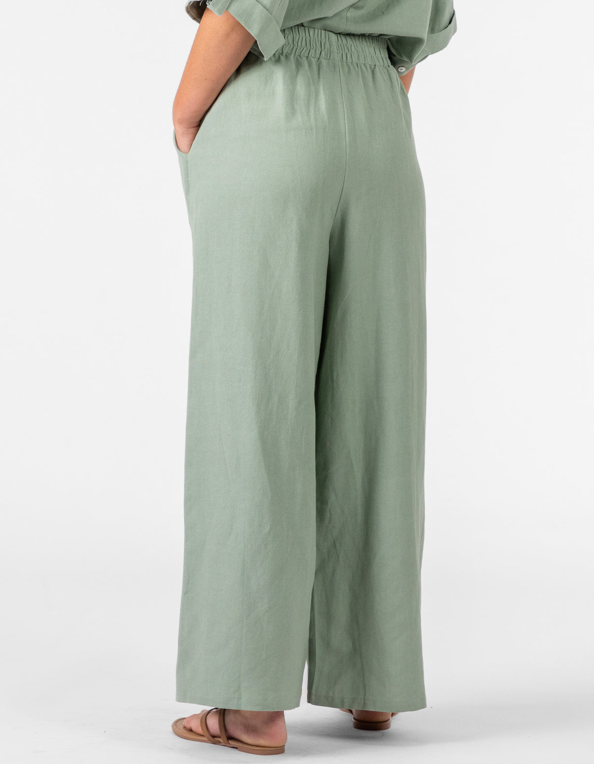 Corbin Elastic Waist Pants in Sage