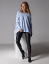 Willow Cotton Knit Jumper in Light Blue