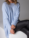 Willow Cotton Knit Jumper in Light Blue