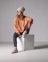 Morgan Relaxed Fit Crew Neck Jumper in Salmon