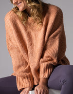 Morgan Relaxed Fit Crew Neck Jumper in Salmon