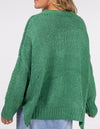 Morgan Relaxed Fit Crew Neck Jumper in Green