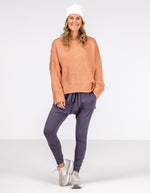 Morgan Relaxed Fit Crew Neck Jumper in Salmon