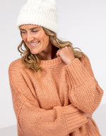 Morgan Relaxed Fit Crew Neck Jumper in Salmon